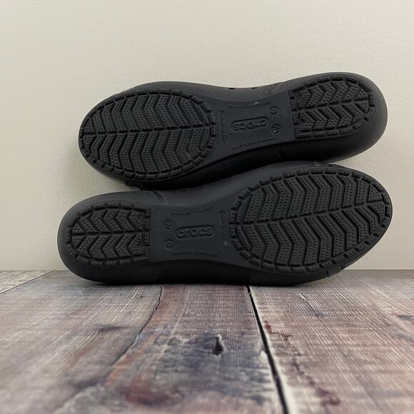 Crocs Patent Cap Toe Ballet Flat Slip Ons Dark Gray Women's Size 6 - Picture 6 of 8